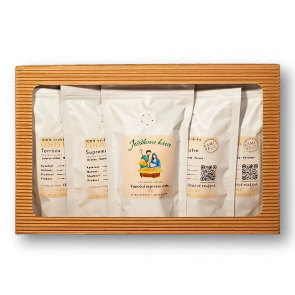 Vánoční dárkové balení kávy 5x100g