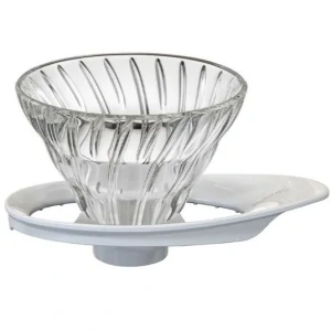 Hario Dripper V60-01 skleněný (VDGR-01-W), čirá/bílá