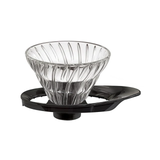 Hario Dripper V60-01 skleněný (VDGR-01-B), čirá/černá